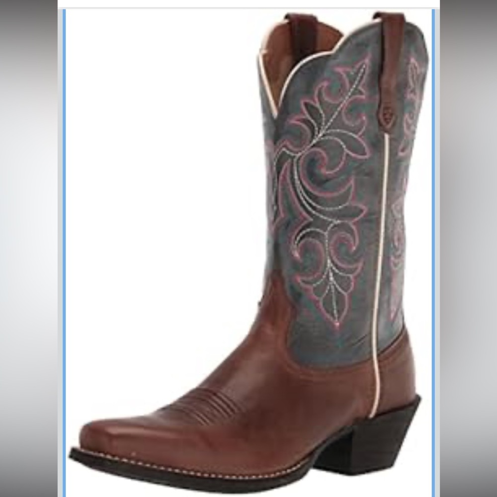 Ariat Women’s round up square toe western boots coastal cowgirl embroidered 8.5 - Picture 4 of 13